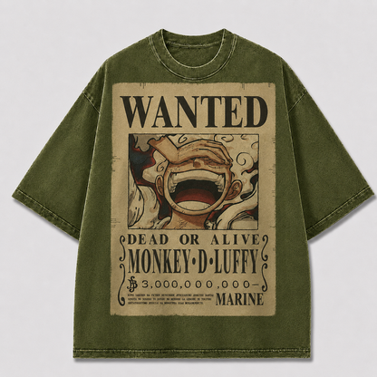 Oversized Streetwear Graphic Tee – Vintage Wanted Poster Print
