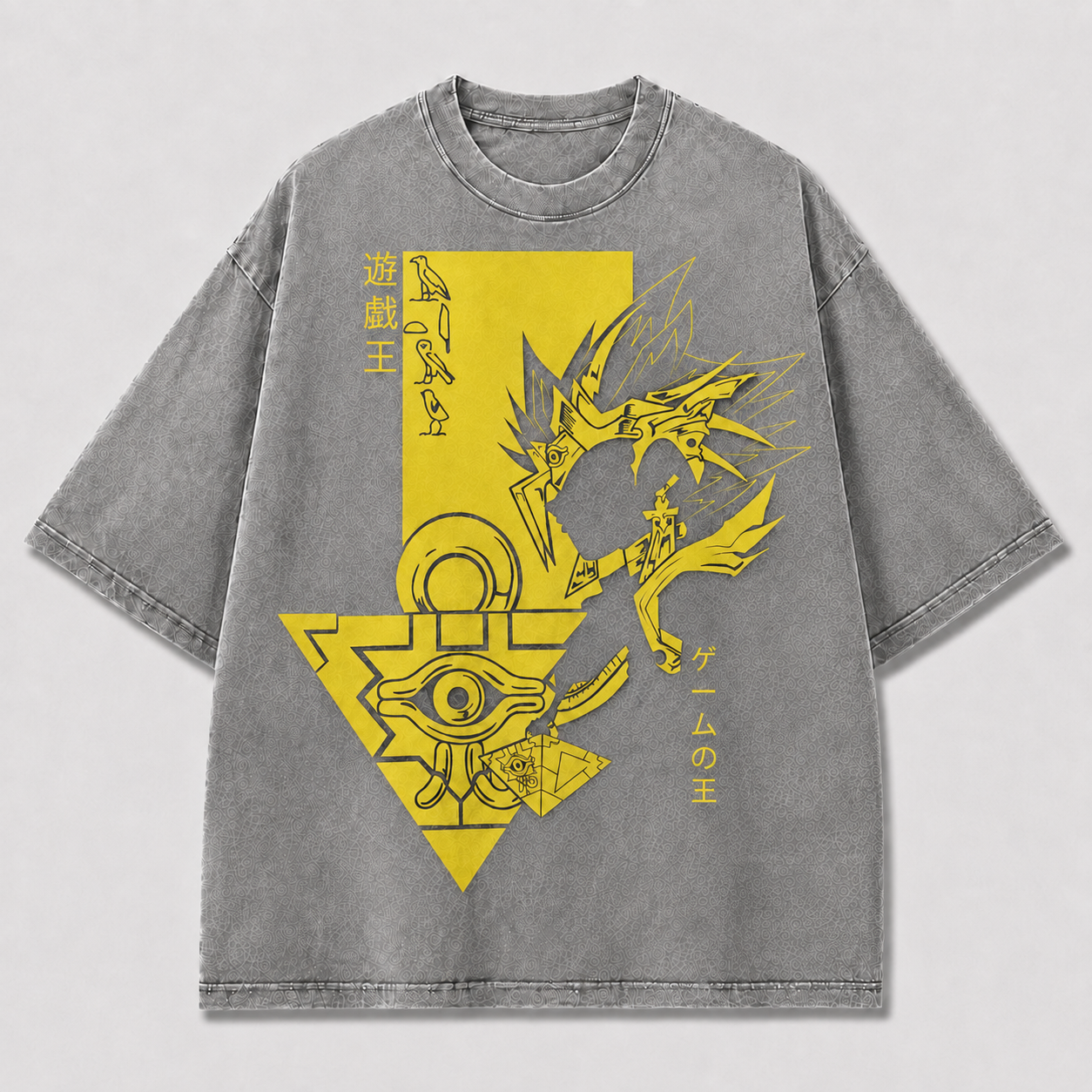 Oversized Silhouette Graphic Tee – Ancient Eye Symbol Print Top