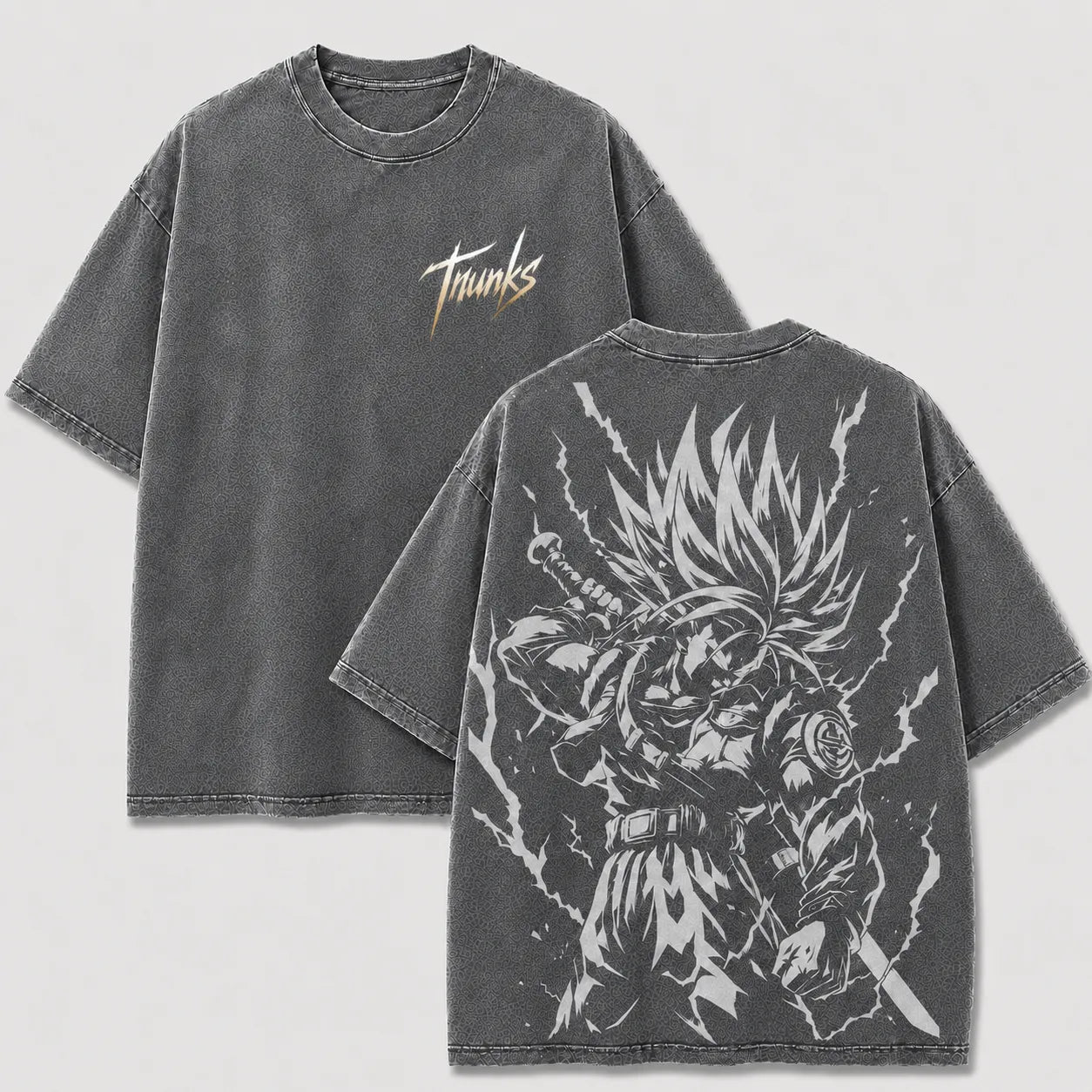 Time Traveler Lightning Sword Warrior Vintage Washed Graphic Tee