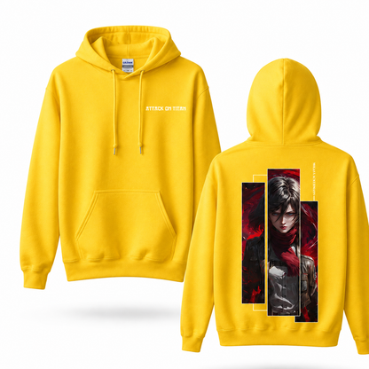 Crimson Scarf Warrior Geometric Portrait Hoodie