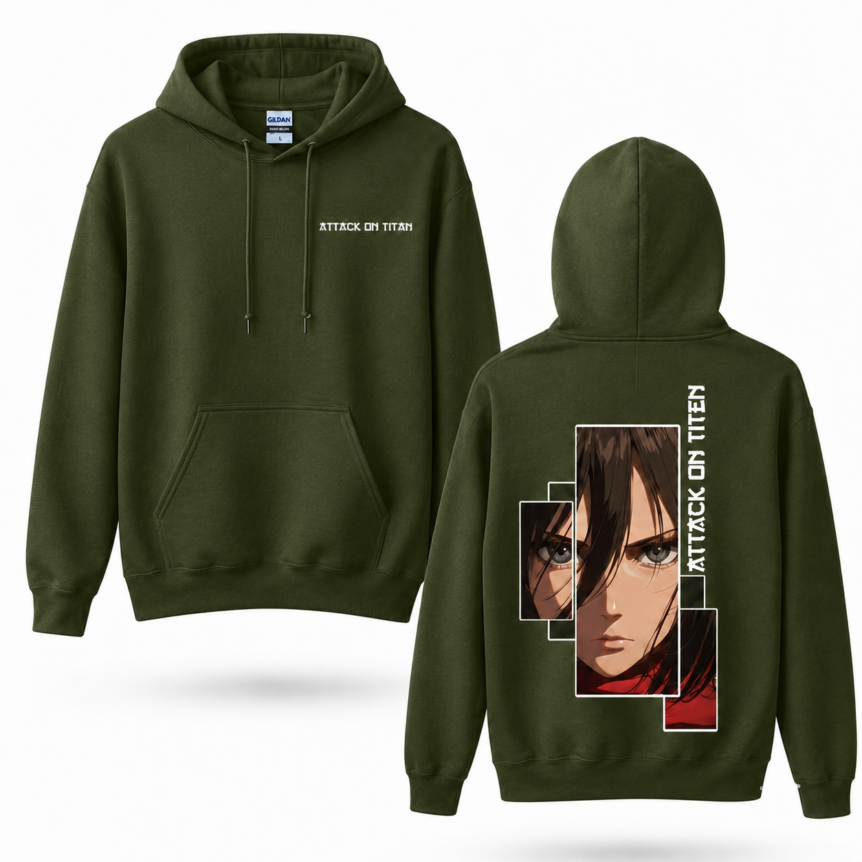 Red Scarf Female Warrior Fragmented Portrait Hoodie