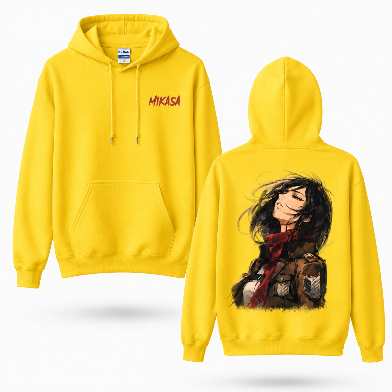 Red Scarf Female Warrior Portrait Graphic Hoodie