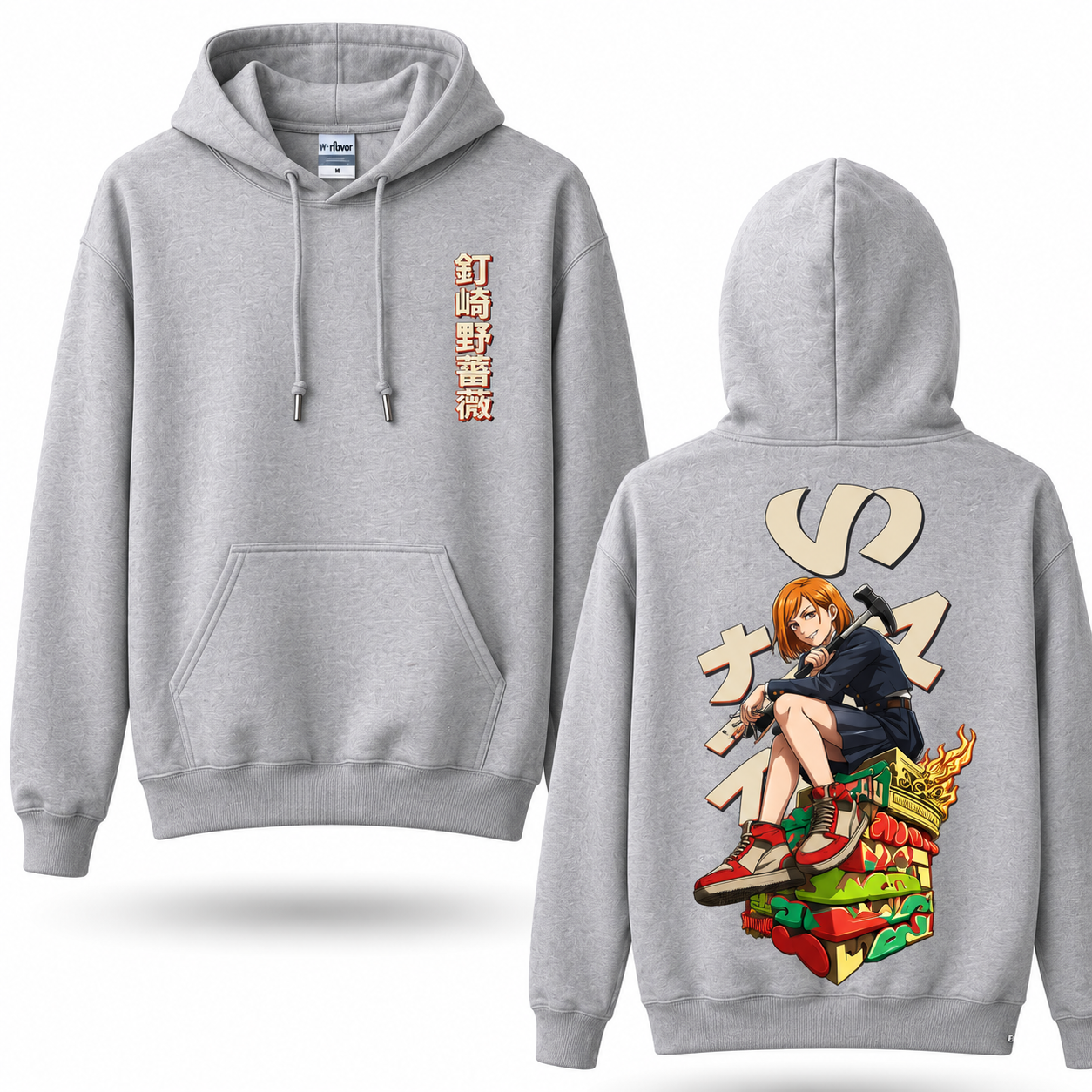 Oversized Streetwear Graphic Hoodie – Sneaker Throne Character Print