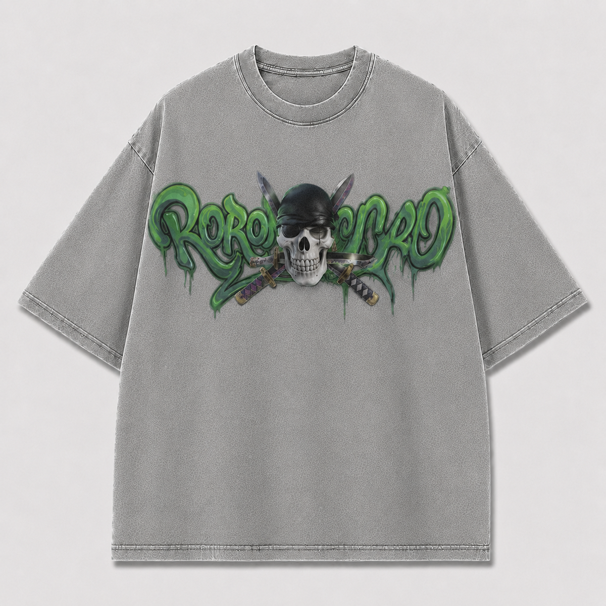Oversized Graphic Print T-Shirt – Skull Swordsman Streetwear Tee