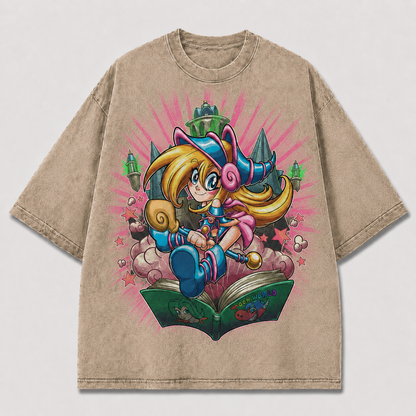 Oversized Young Enchantress Storybook Graphic Tee – Print Top