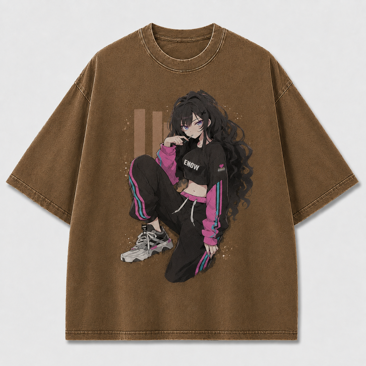 Oversized Graphic Print T-Shirt – Trackset Waifu Streetwear Tee