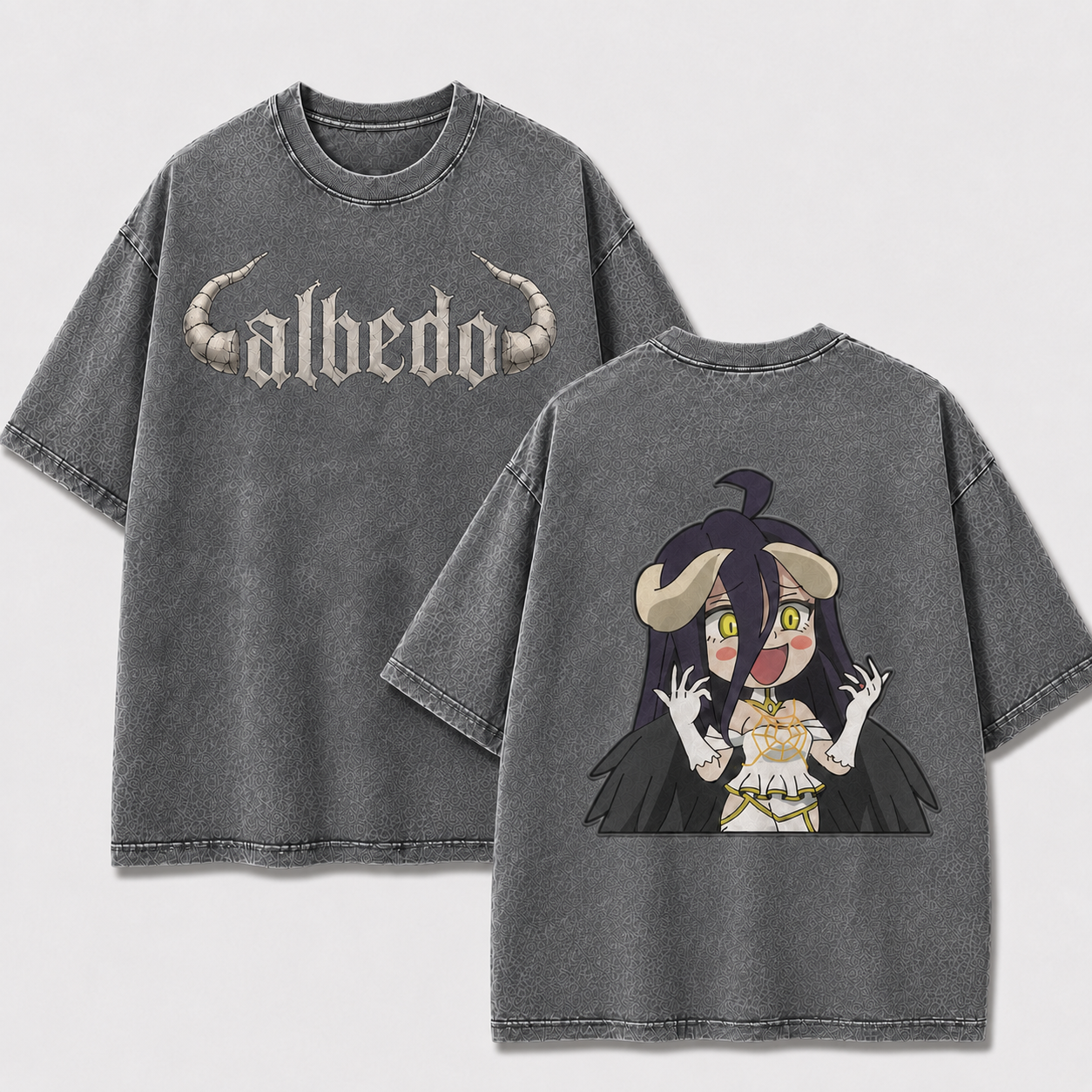 Chibi Horned Winged Guardian Vintage Washed Graphic Tee