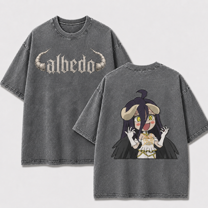 Chibi Horned Winged Guardian Vintage Washed Graphic Tee
