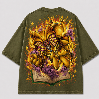 Oversized Blazing Storybook Beast Graphic Tee – Back Print Top
