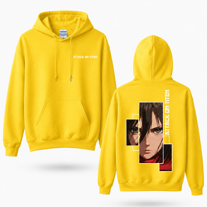 Red Scarf Female Warrior Fragmented Portrait Hoodie