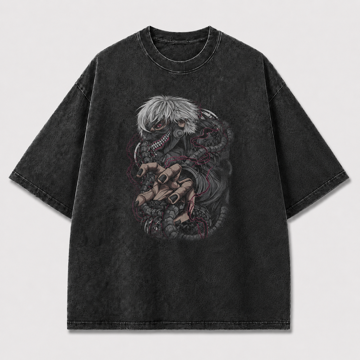 Oversized Masked Antihero Tentacle Graphic Tee – Dark Horror Streetwear Shirt