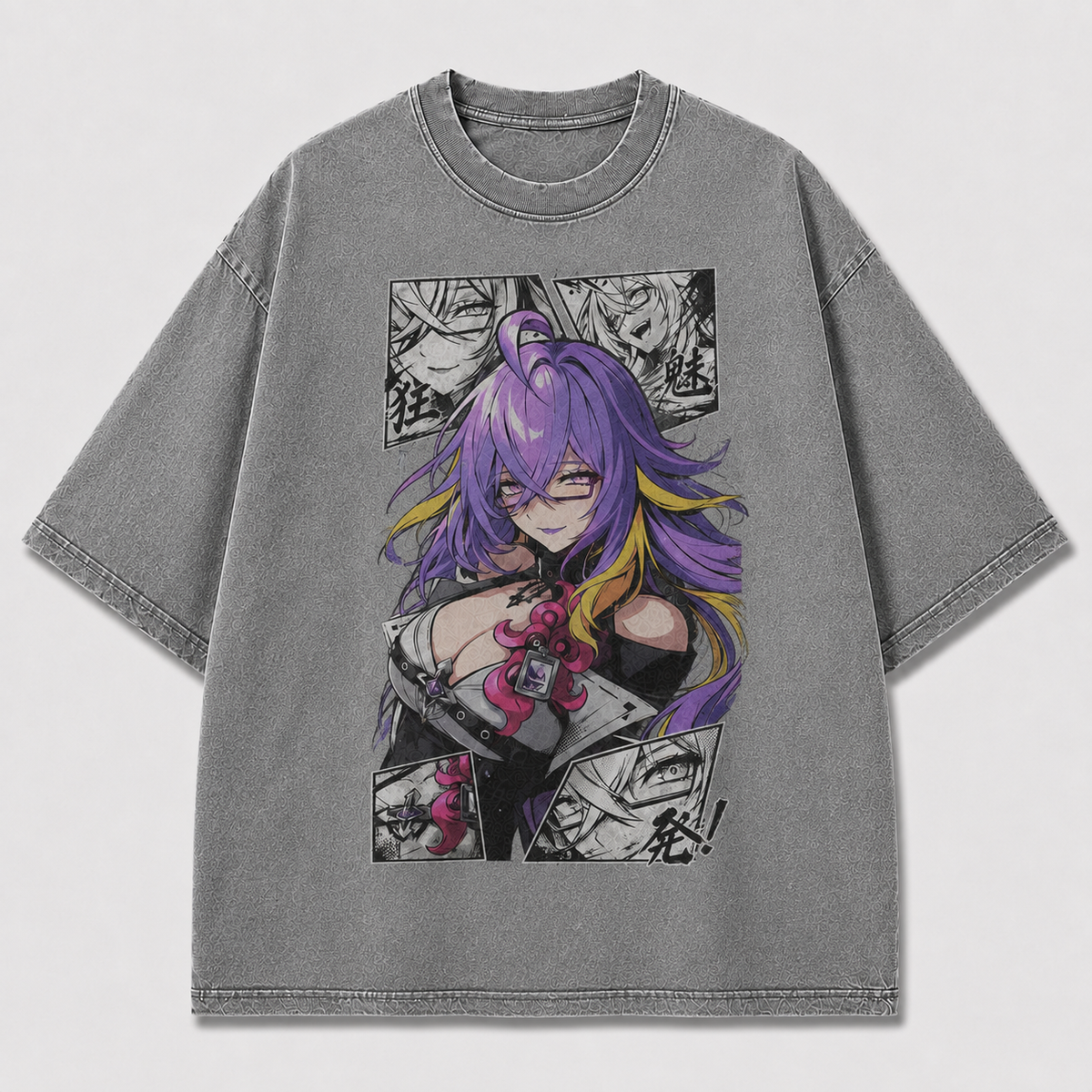 Oversized Graphic Print T-Shirt – Ombre Waifu Streetwear Tee
