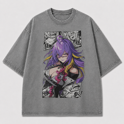 Oversized Graphic Print T-Shirt – Ombre Waifu Streetwear Tee