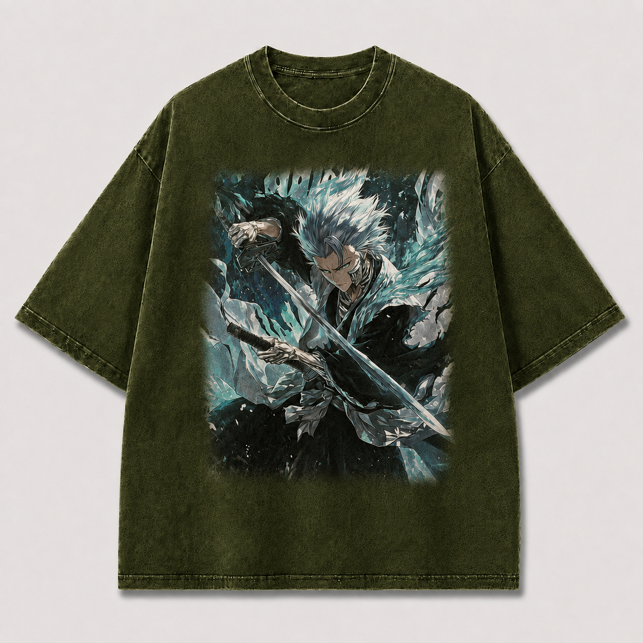 Oversized Frost Blade Warrior Graphic Tee – Streetwear Sword Print Shirt