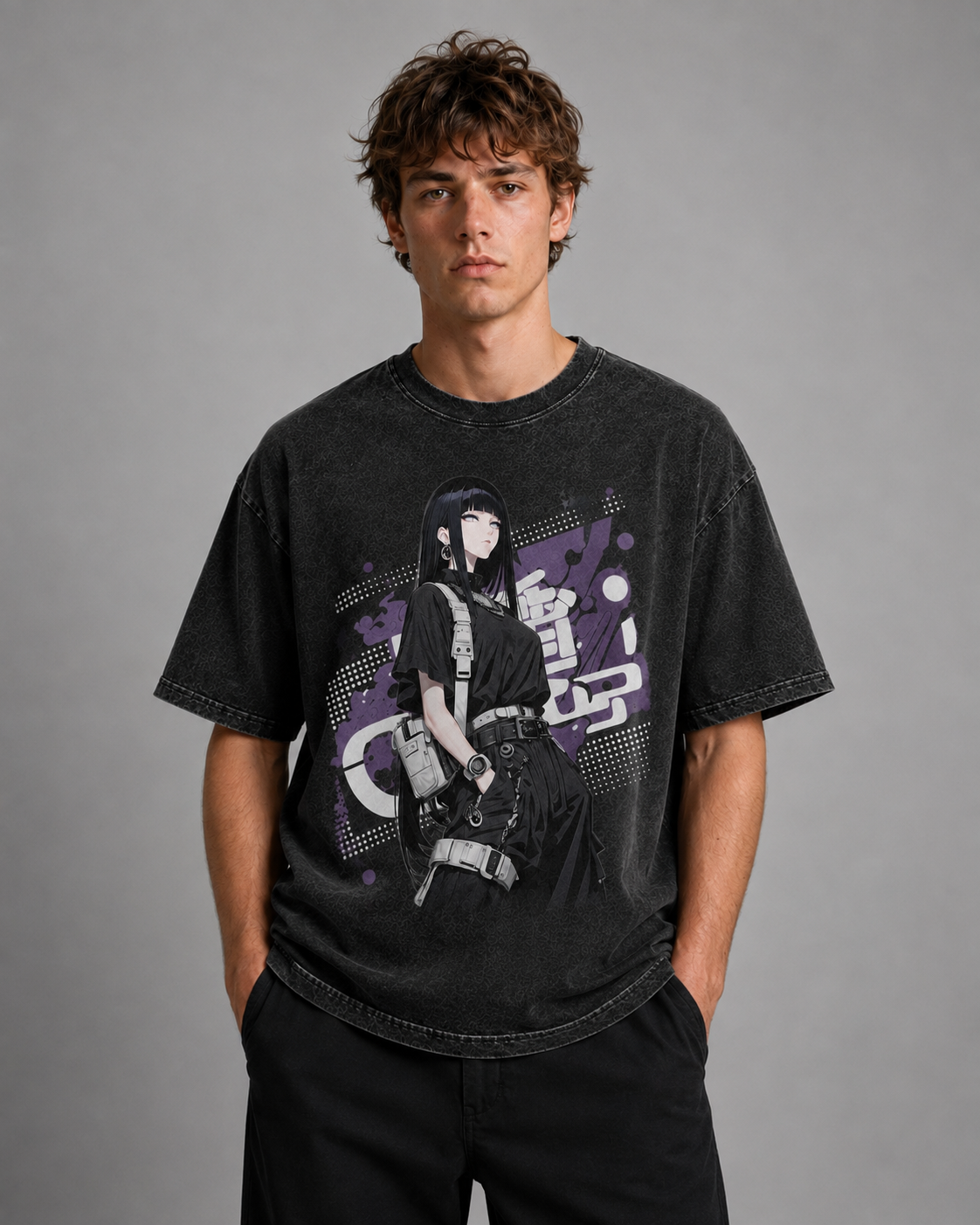 Oversized Graphic Print T-Shirt – Tactical Waifu Streetwear Tee