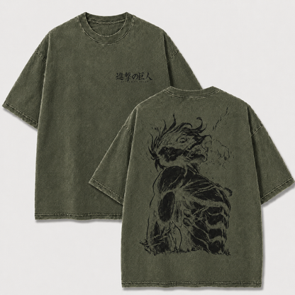 Long-Haired Raging Giant Vintage Washed Graphic T-Shirt