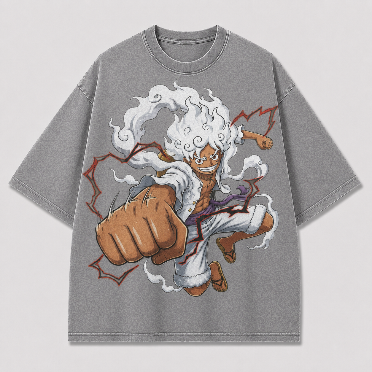 Oversized Streetwear Graphic Tee – Fluffy Cloud Hair Punch Print