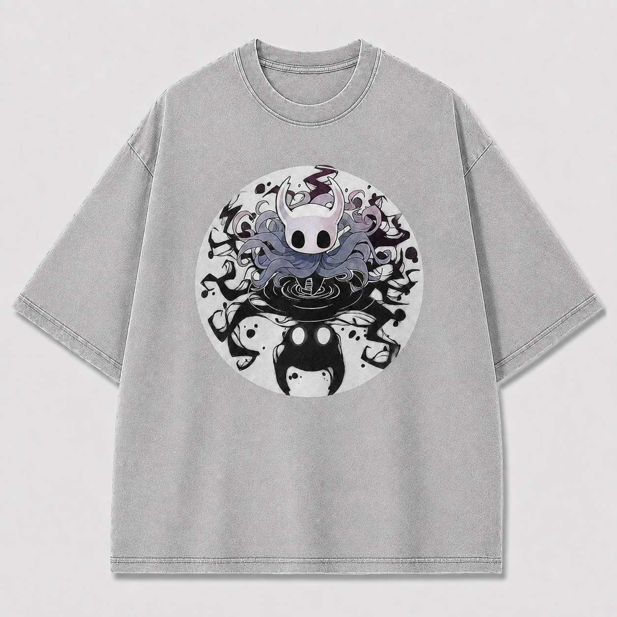 Mask Creature Reflection Circle Graphic Print Oversized Tee