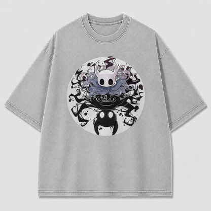 Mask Creature Reflection Circle Graphic Print Oversized Tee