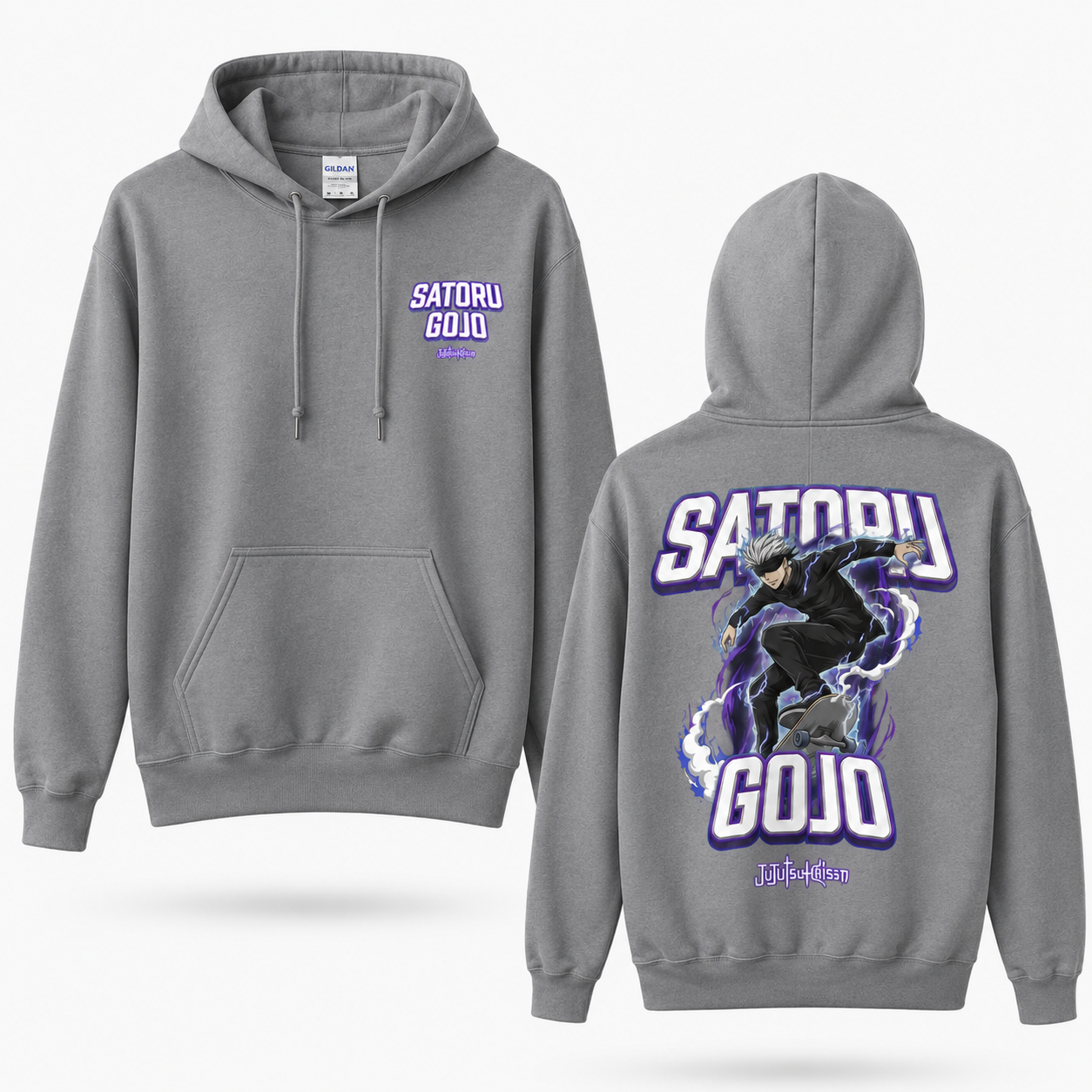 Oversized Streetwear Graphic Hoodie – Skateboarding Lightning Figure Print