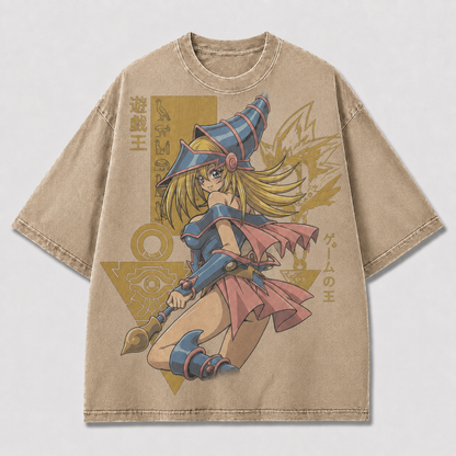 Oversized Spellcaster Heroine Graphic Tee – Symbol Print Top