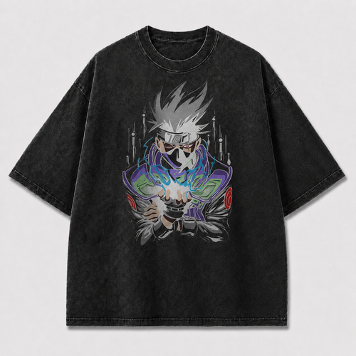 Oversized Streetwear Graphic Tee – Electric Palm Portrait Print