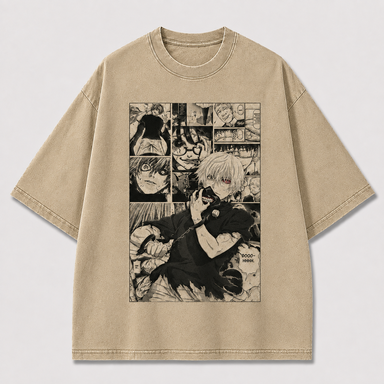 Oversized Manga Panel Antihero Graphic Tee – Comic Collage Streetwear Shirt
