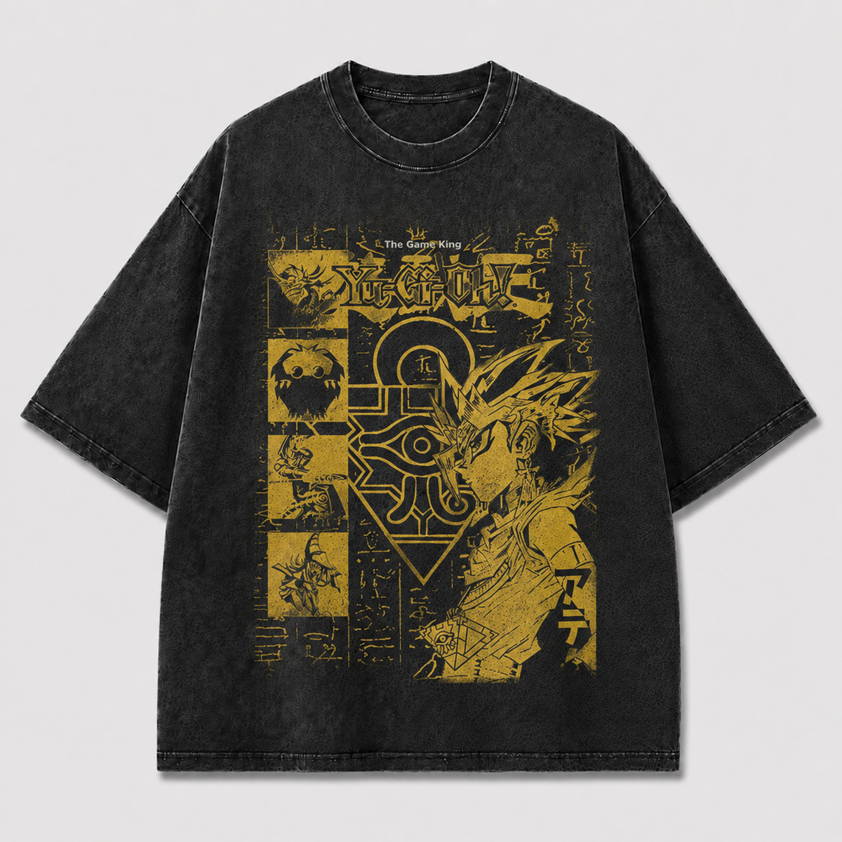 Oversized Poster Collage Graphic Tee – Ancient Symbol Print Top
