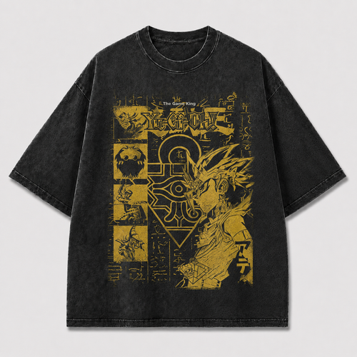 Oversized Poster Collage Graphic Tee – Ancient Symbol Print Top