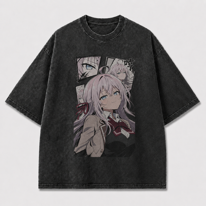 Oversized Graphic Print T-Shirt – Schoolgirl Waifu Streetwear Tee