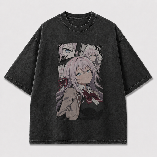 Oversized Graphic Print T-Shirt – Schoolgirl Waifu Streetwear Tee