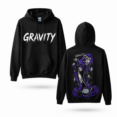Oversized Streetwear Graphic Hoodie – Falling Fragments Sketch Print