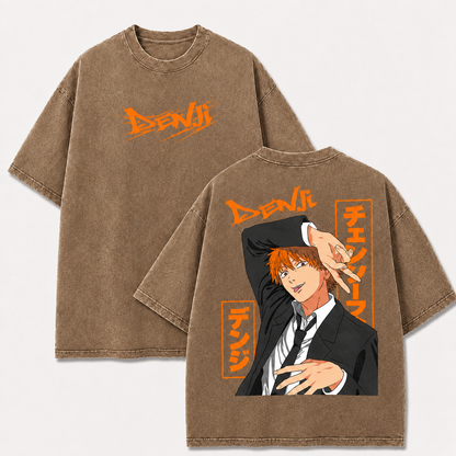 Oversized Streetwear Graphic Tee – Suited Character Portrait Print