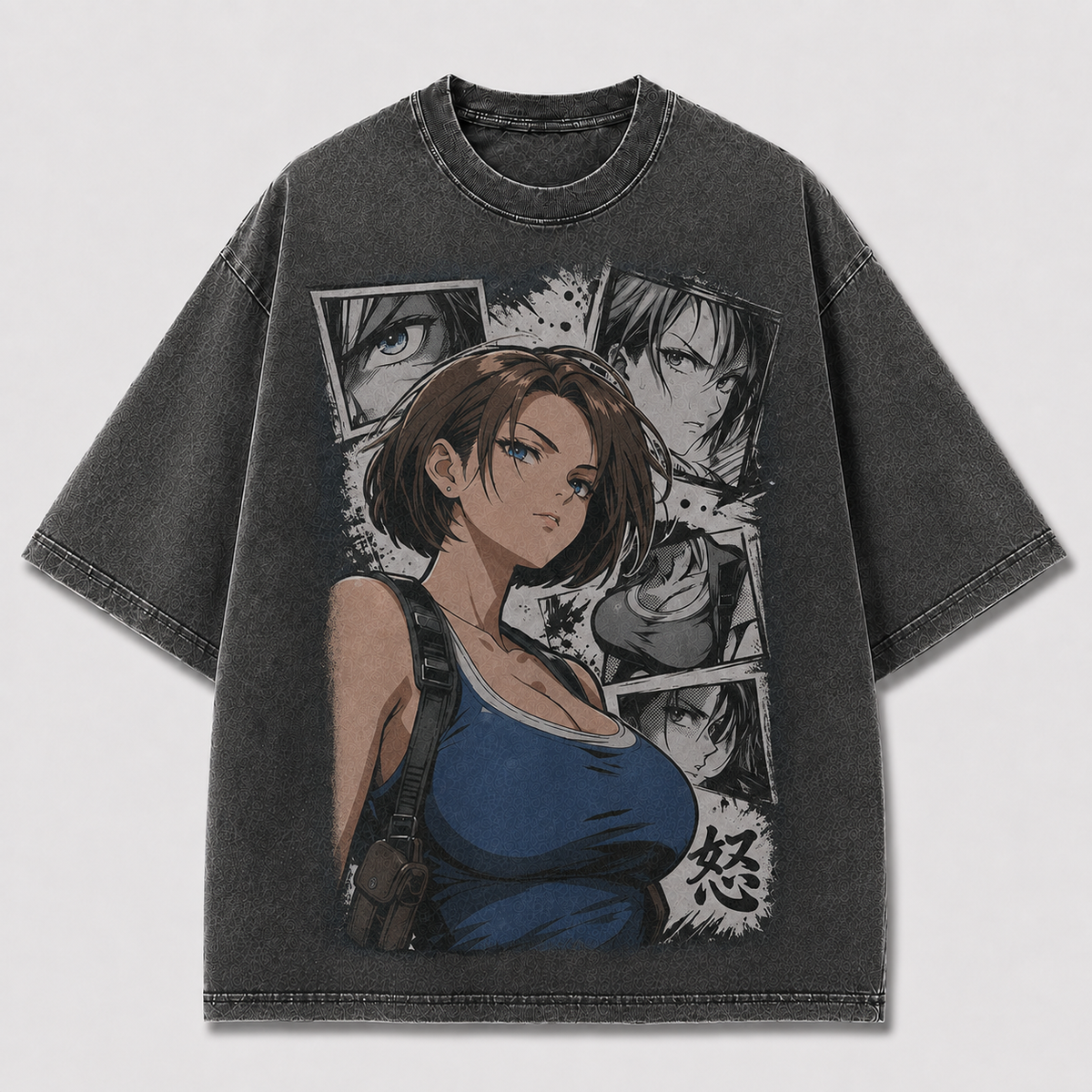 Oversized Graphic Print T-Shirt – Survivor Waifu Streetwear Tee
