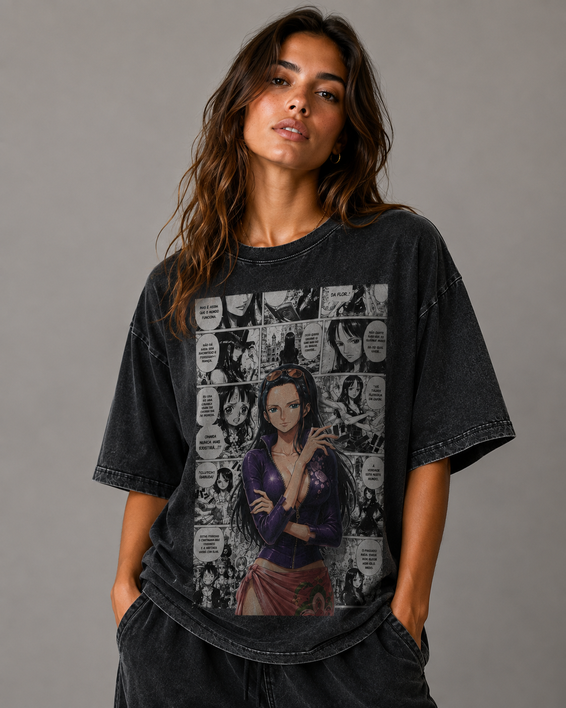 Oversized Graphic Print T-Shirt – Mystic Waifu Manga Streetwear Tee