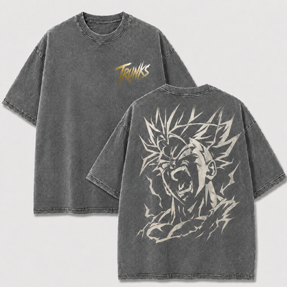 Trunks Super Saiyan Rage Vintage Washed Anime T-Shirt