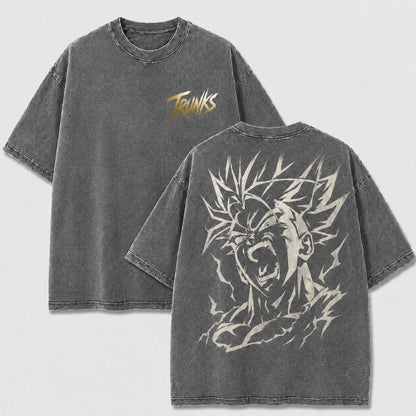 Trunks Super Saiyan Rage Vintage Washed Anime T-Shirt