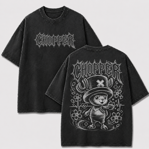 Oversized Streetwear Graphic Tee – Cherry Blossom Reindeer Print