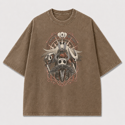 Mask Warriors Emblem Graphic Print Oversized Tee