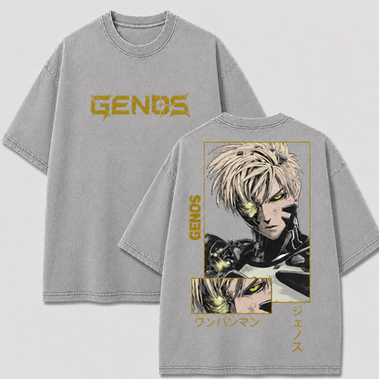 Oversized Streetwear Graphic Tee – Gold Tone Framed Portrait Print