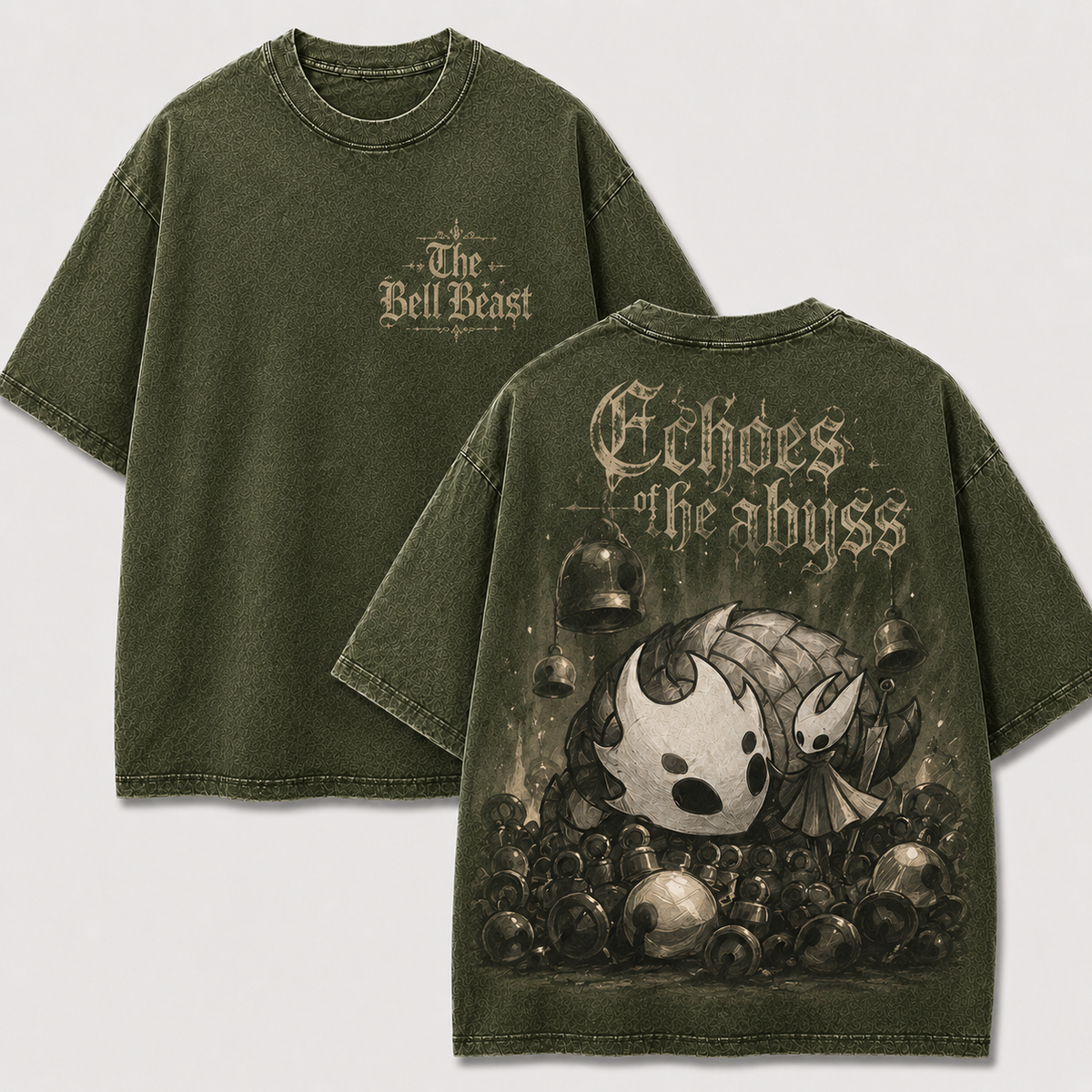 Bell Beast Skull Creature Echoes Graphic Print Oversized Tee