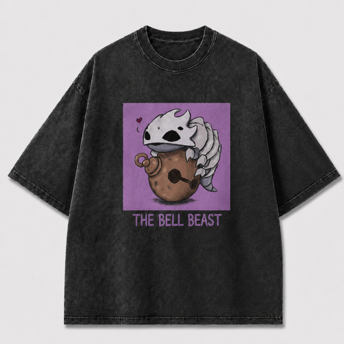 Cute Bell Creature Portrait Graphic Print Oversized Tee