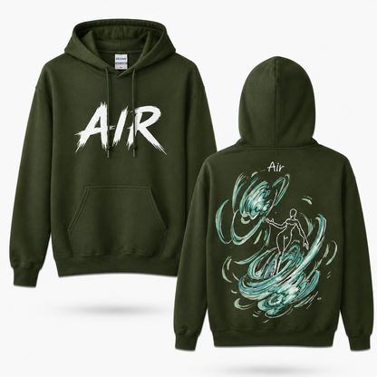 Oversized Streetwear Graphic Hoodie – Swirling Vortex Figure Print