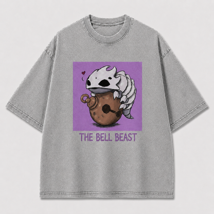 Cute Bell Creature Portrait Graphic Print Oversized Tee