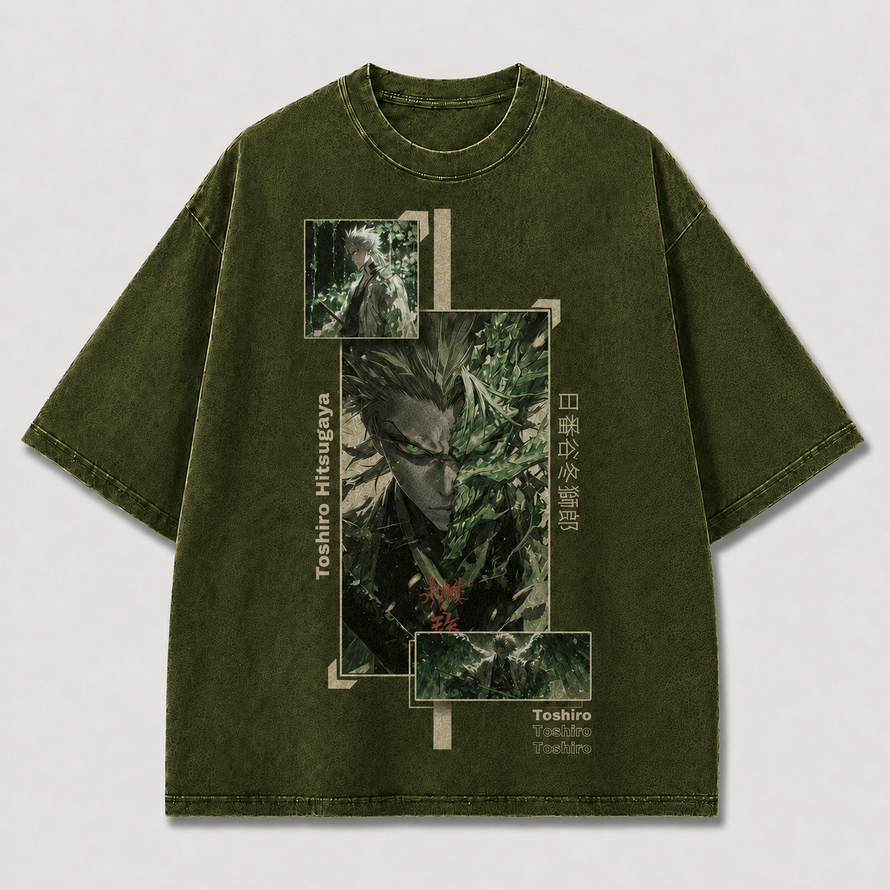 Oversized Ice Warrior Editorial Poster Graphic Tee – Japanese Typography Streetwear Shirt