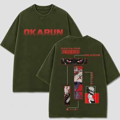 Oversized Streetwear Graphic Tee – Barcode Panel Character Print