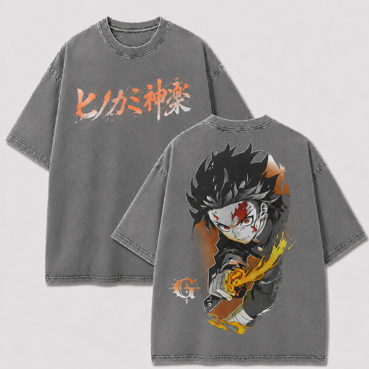 Scarred Flame Blade Warrior Vintage Washed Graphic Tee