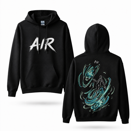Oversized Streetwear Graphic Hoodie – Swirling Vortex Figure Print