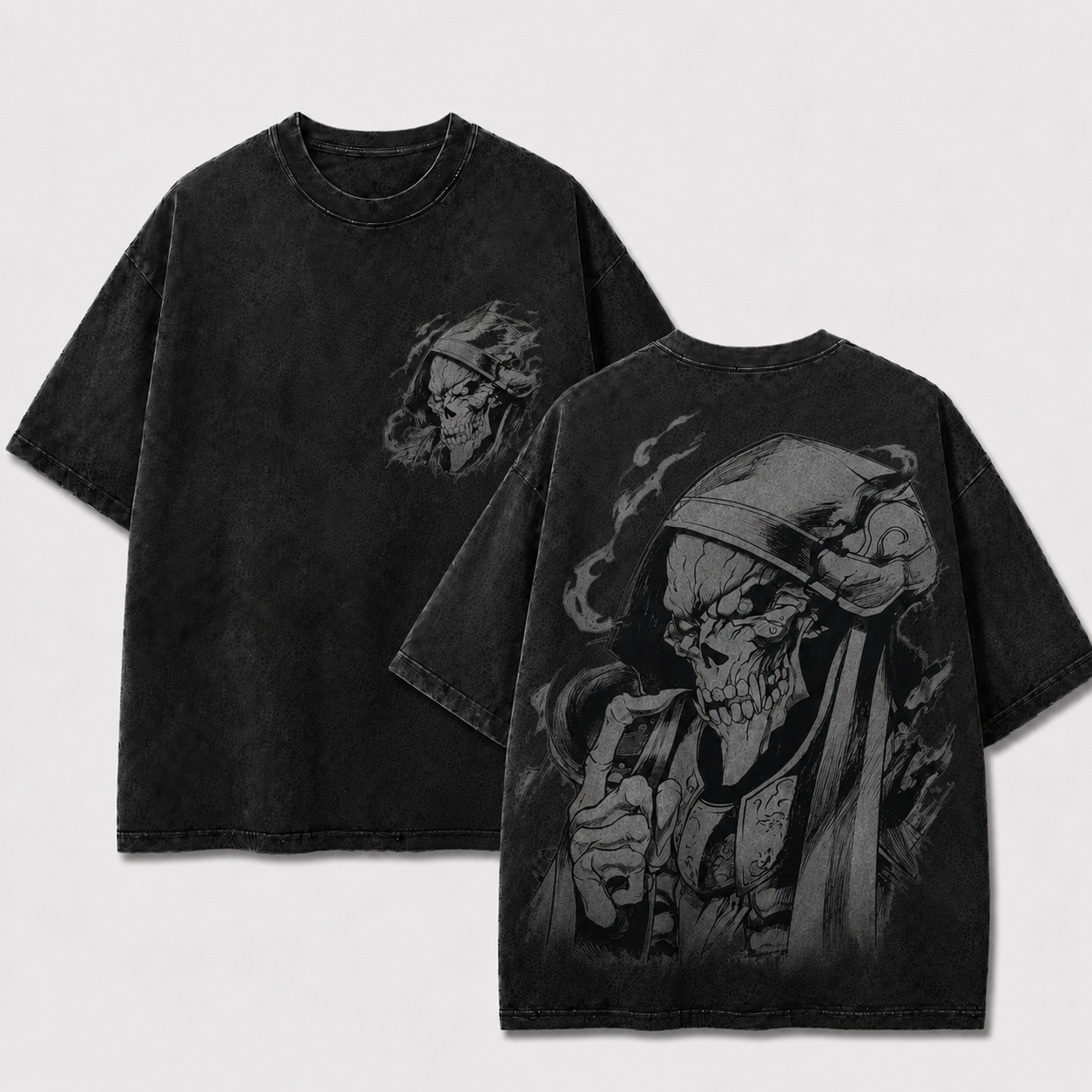 Armored Skeleton Overlord Vintage Washed Graphic Tee