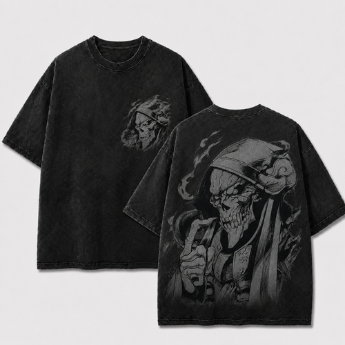 Armored Skeleton Overlord Vintage Washed Graphic Tee
